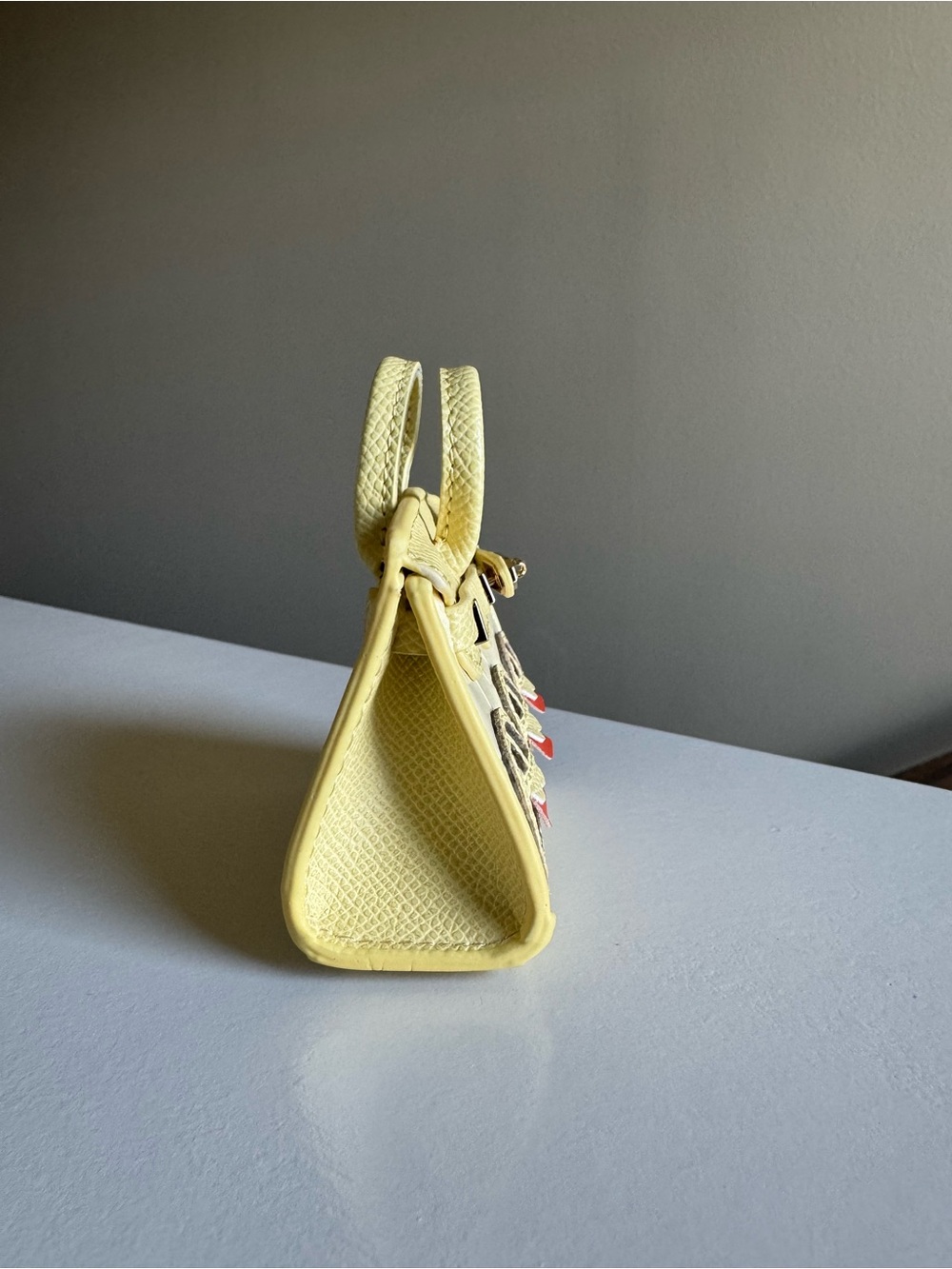 Yellow Two-toned Bag Charm - Picture 3 of 5